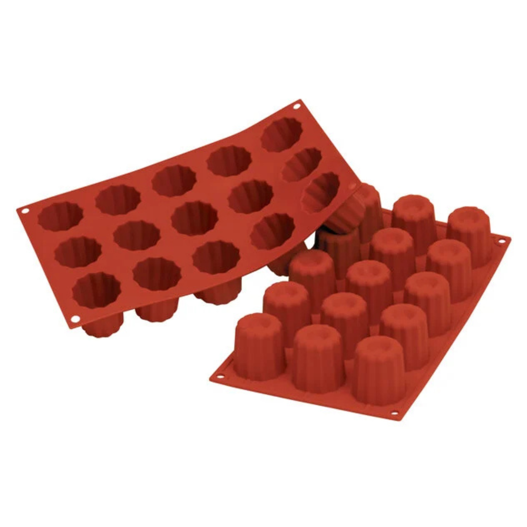 Moule à cannelés 15 cavités en silicone 4,4 x 4,4 cm - Silikomart