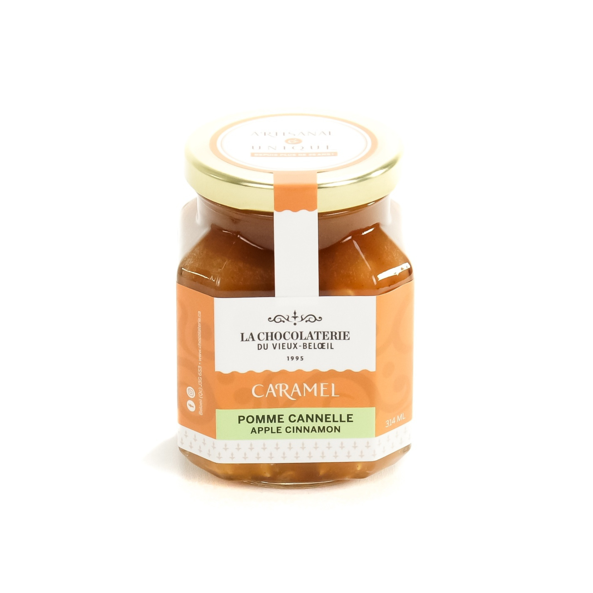 Pot de caramel pomme et cannelle 314 ml
