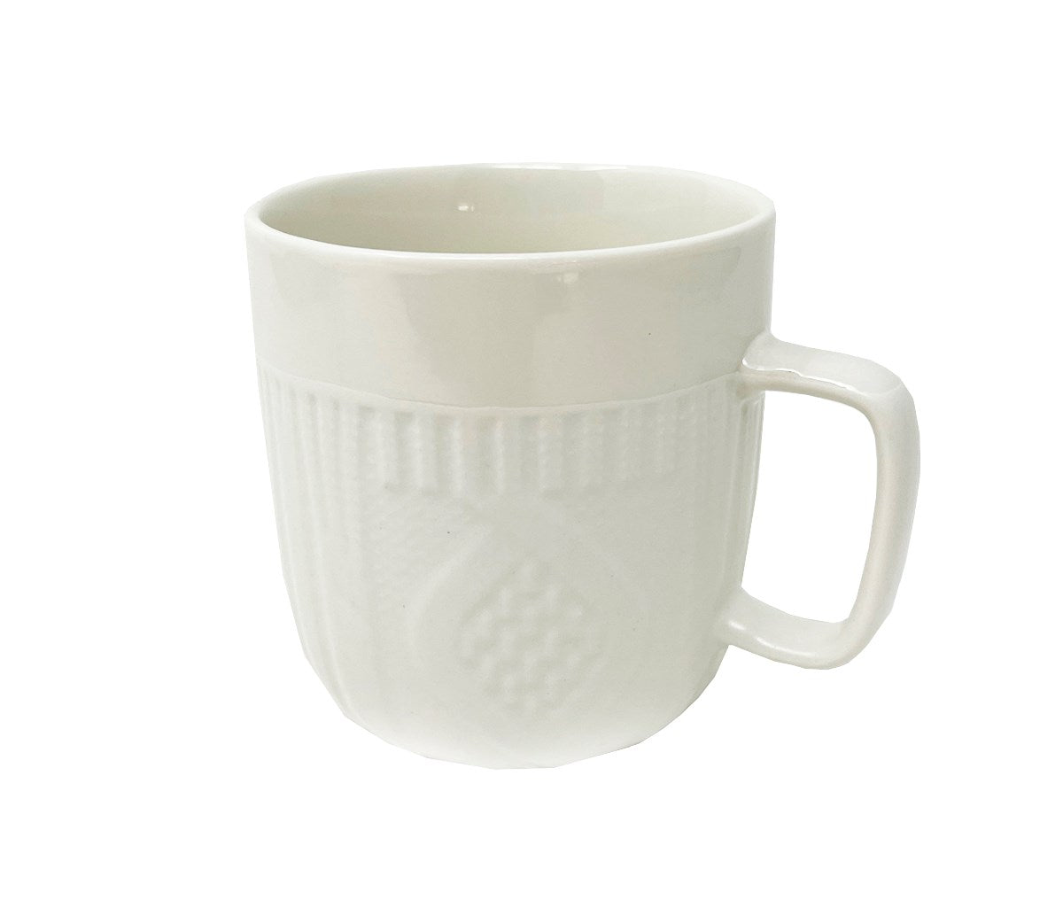 White knitted pattern mug 380 ml