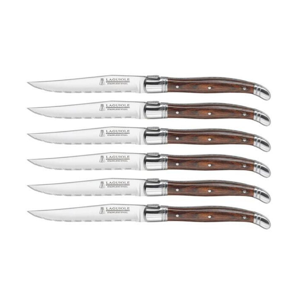 Ensemble de 6 couteaux à steak Brun Laguiole