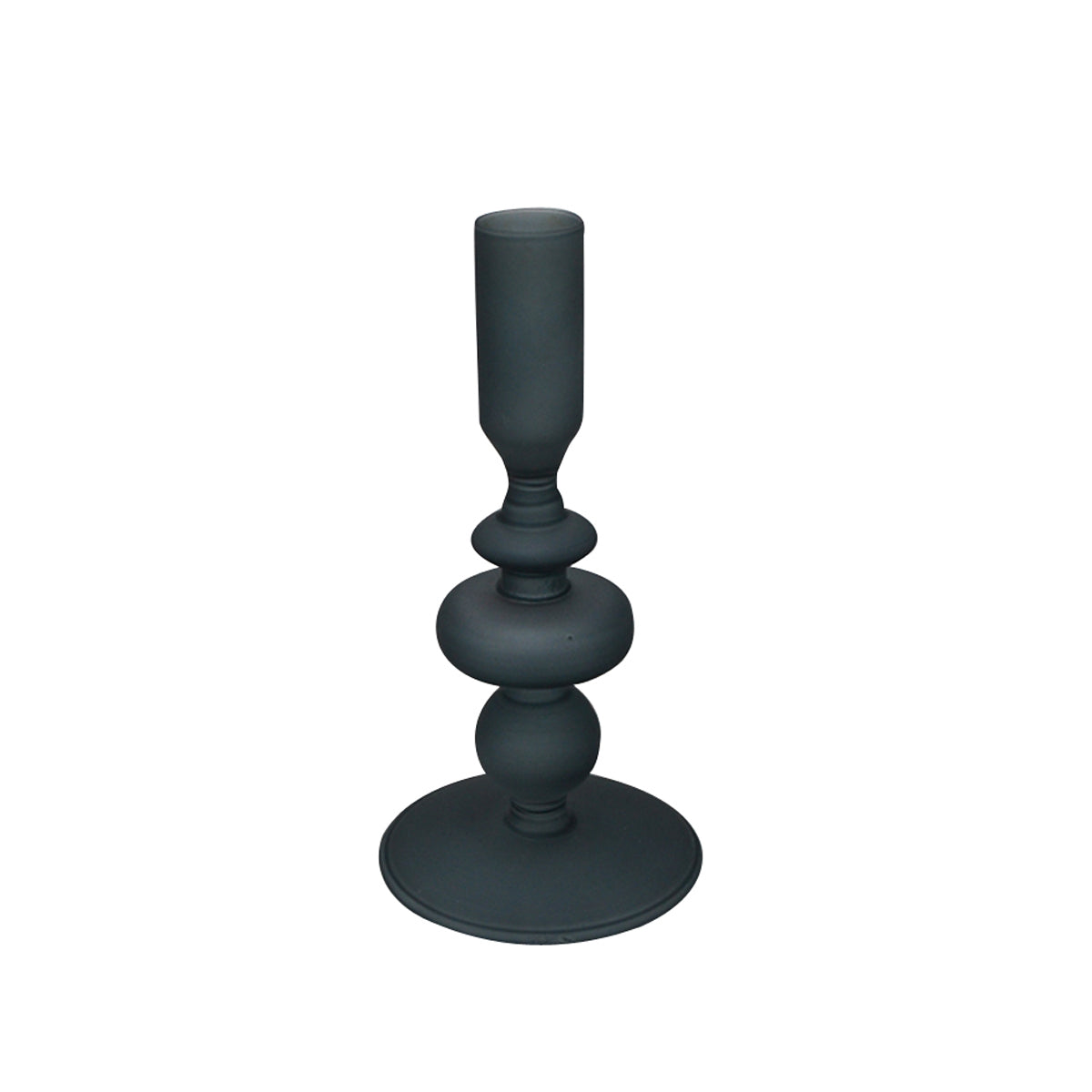 Small Frosted Candle Holder Black