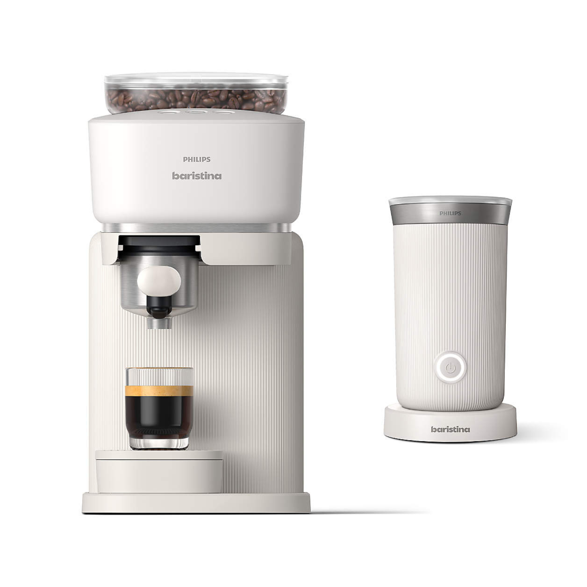 Machine à café semi-automatique Baristina blanche avec mousseur - Philips