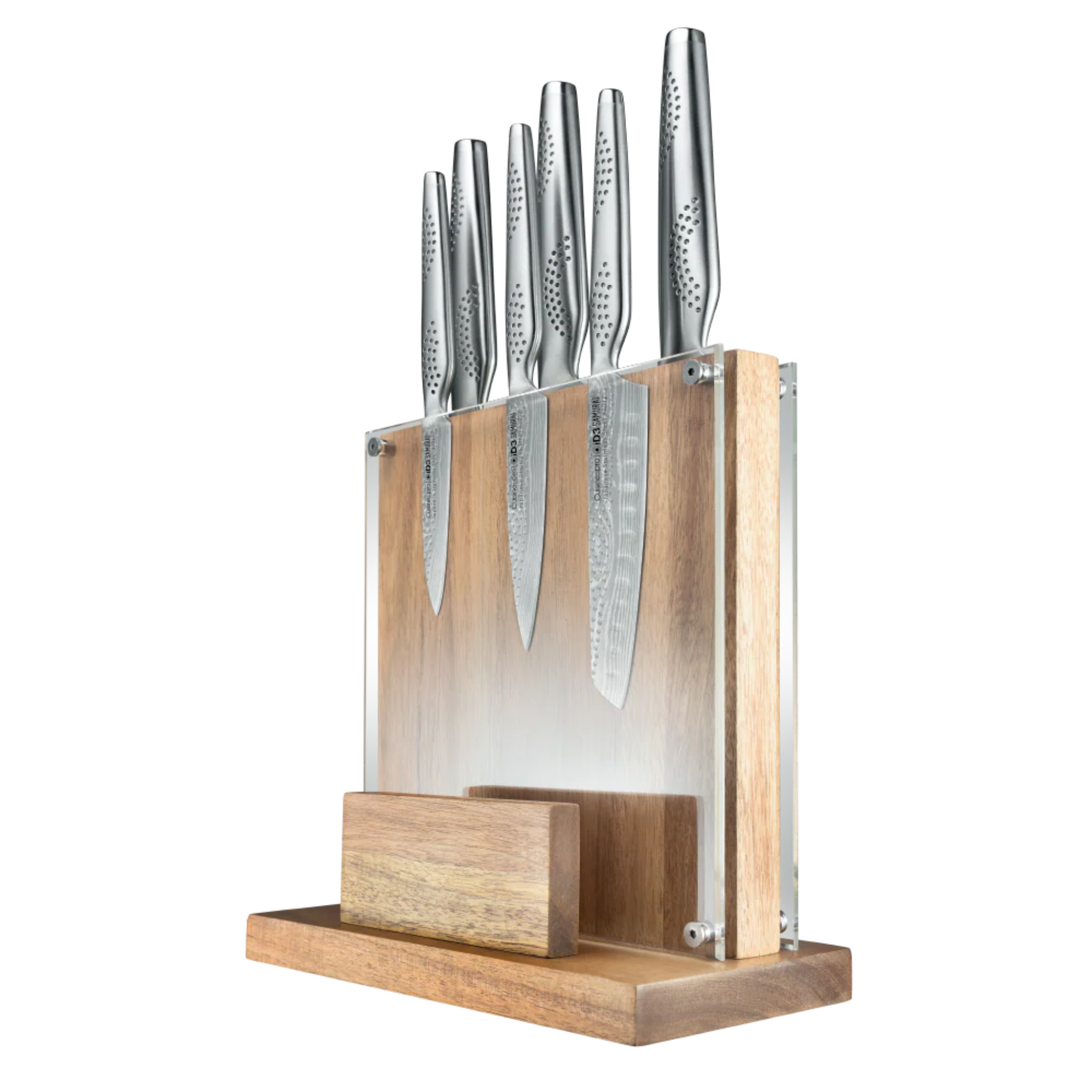 Bloc de couteaux Sato iD3 SAMURAI 7 pièces acier inoxydable avec bloc magnétique en bois d’acacia