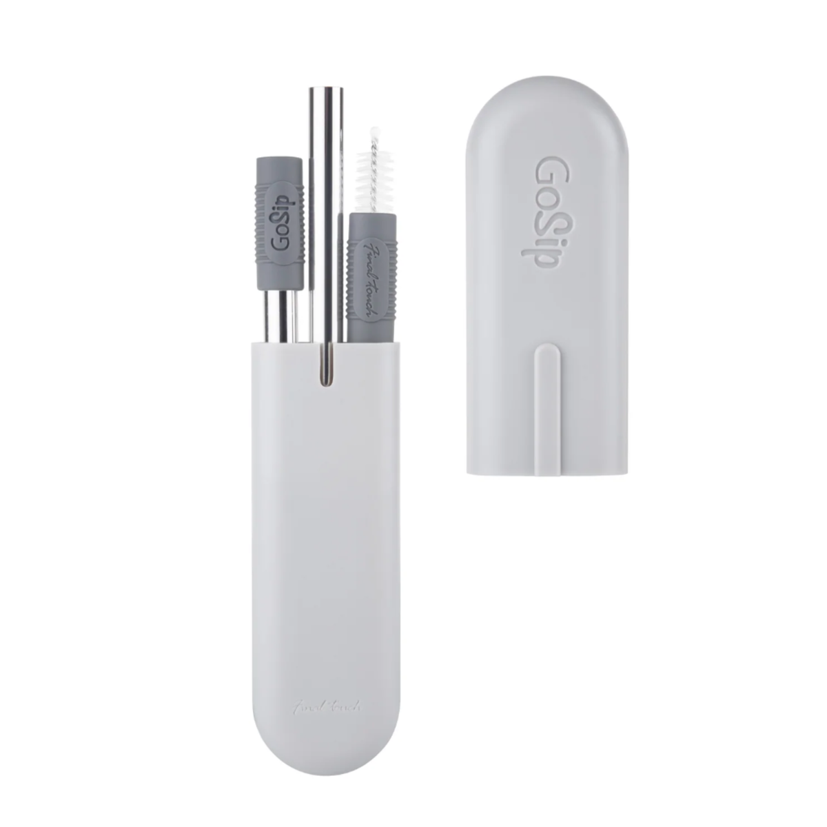 GoSip reusable stainless steel straws with grey case – Final Touch