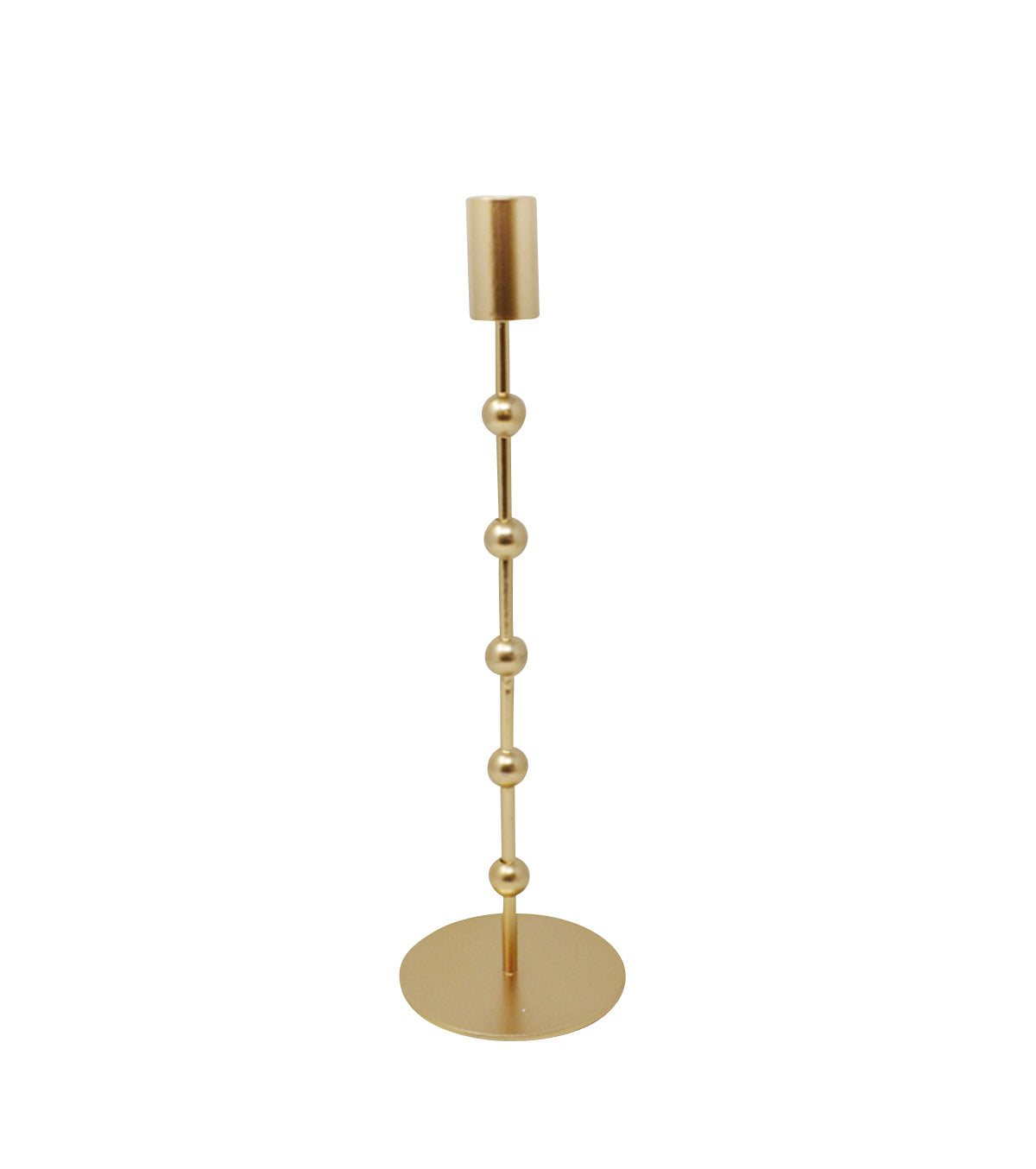 Large gold metal candle holder