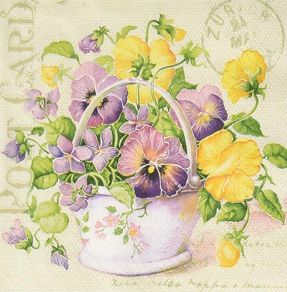 Ensemble de 20 serviettes de table en papier Panier de Pâques