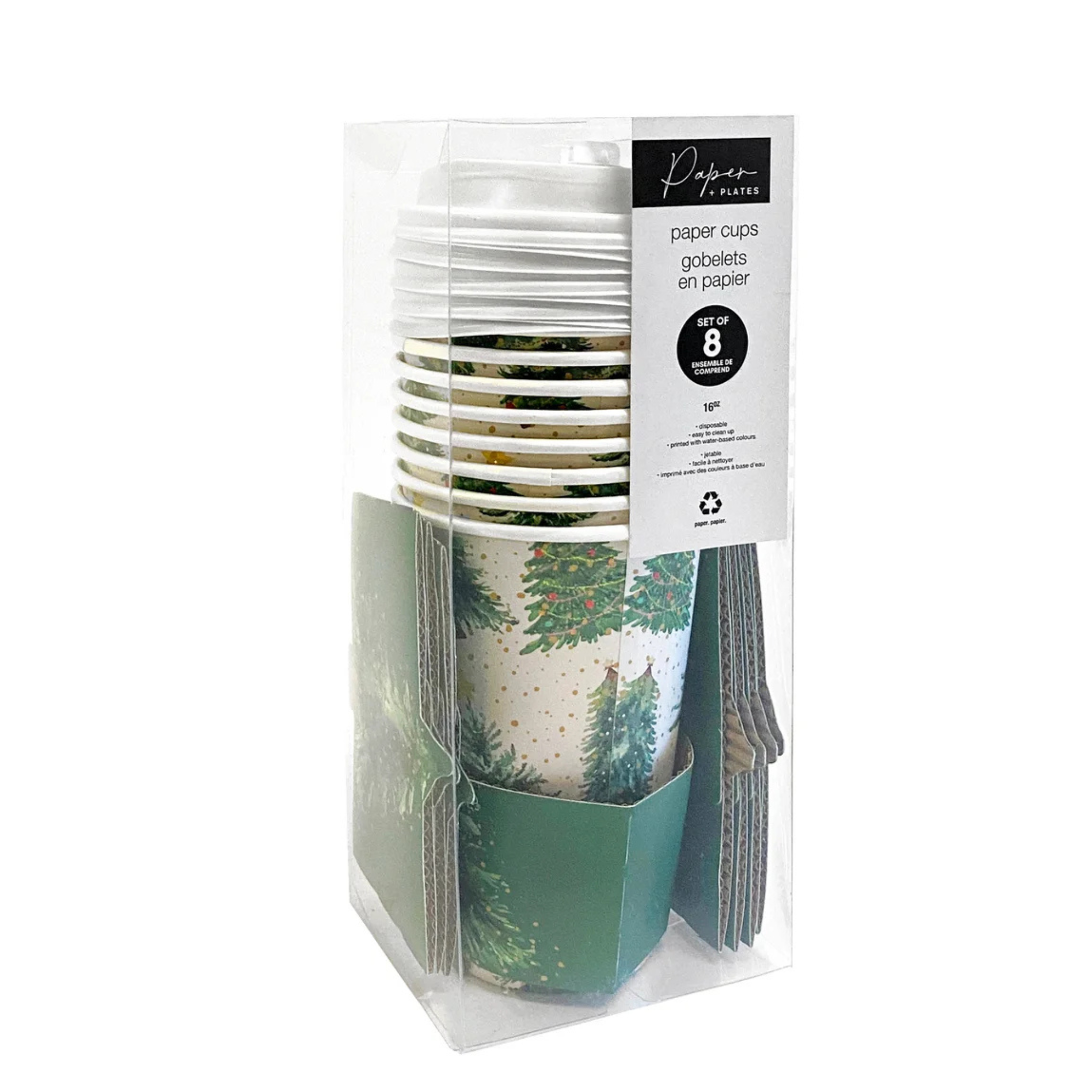 Ensemble de 8 verres en papier Forêt 16 oz