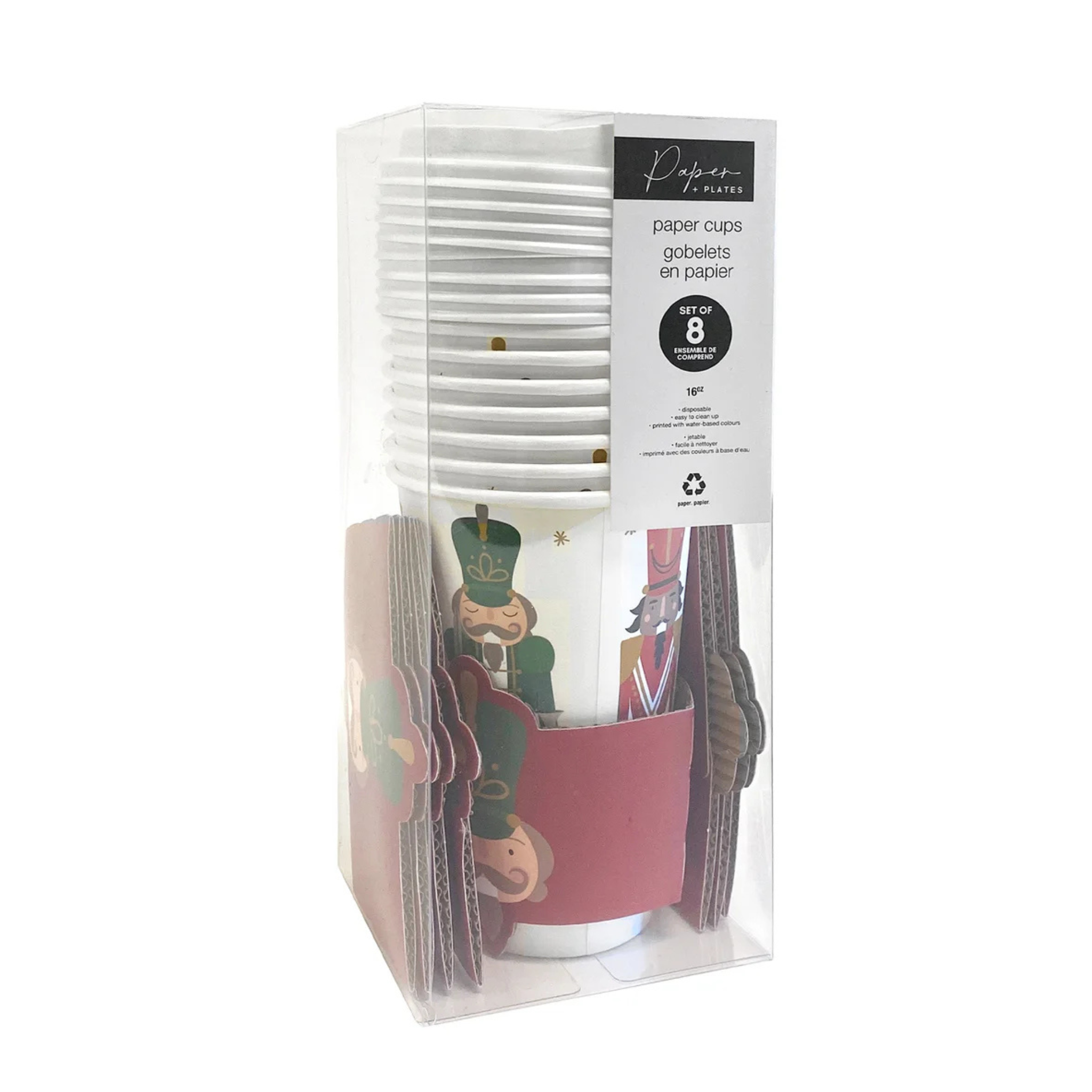 Ensemble de 8 verres en papier Casse-Noisette 16 oz