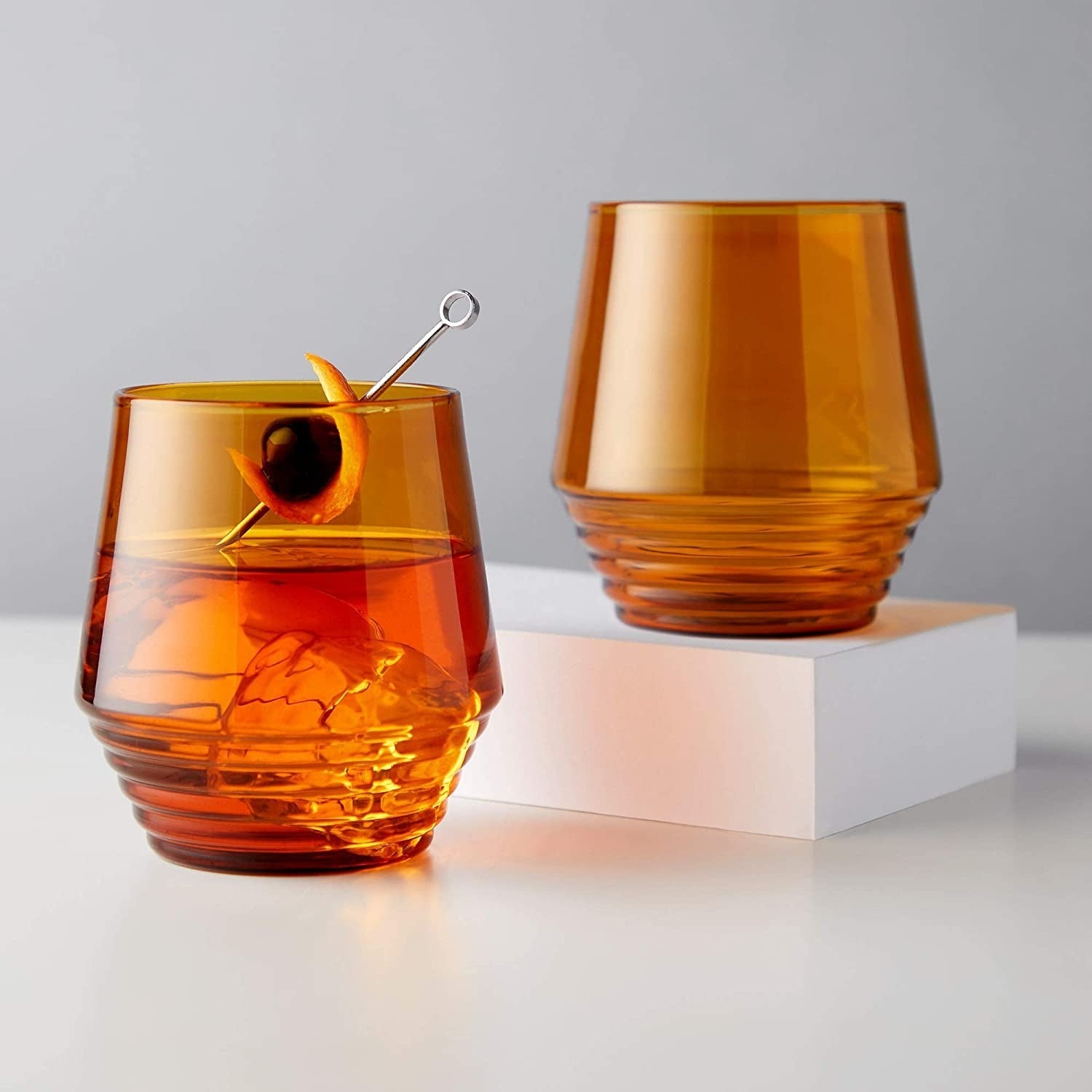 Ensemble de 2 verres ambrés pour cocktails - Viski