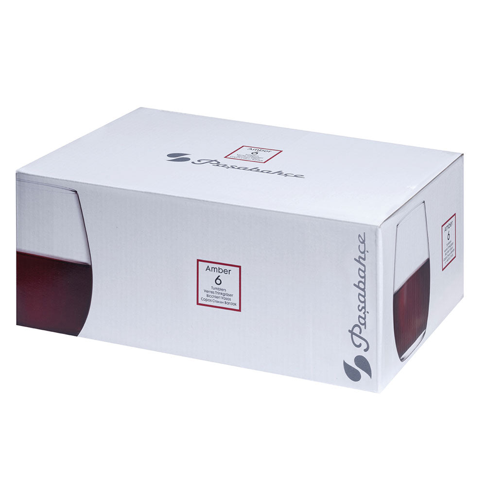 Ensemble de 6 verres à vin sans pied Amber