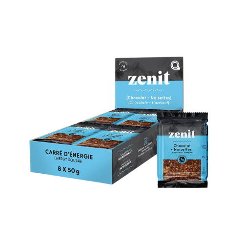 Chocolate and hazelnut energy square 50g - Zenit Nutrition