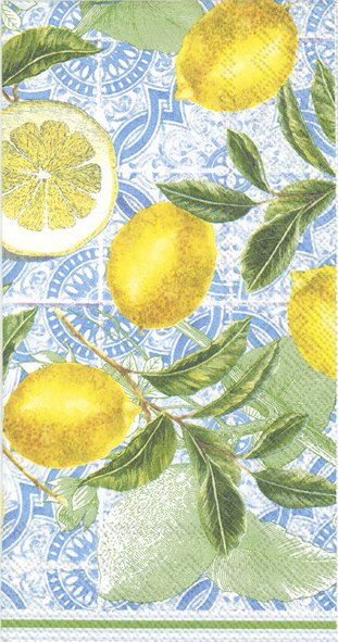 Ensemble de 20 serviettes de table en papier Citrons