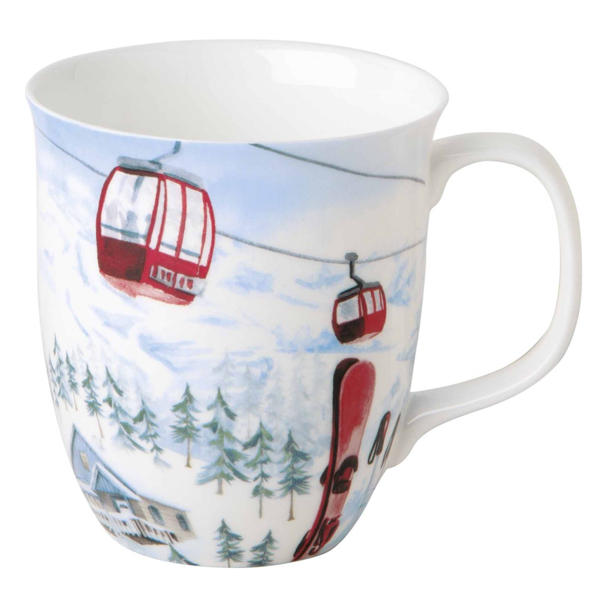 Snowy Ski Holiday Porcelain Mug 375ml