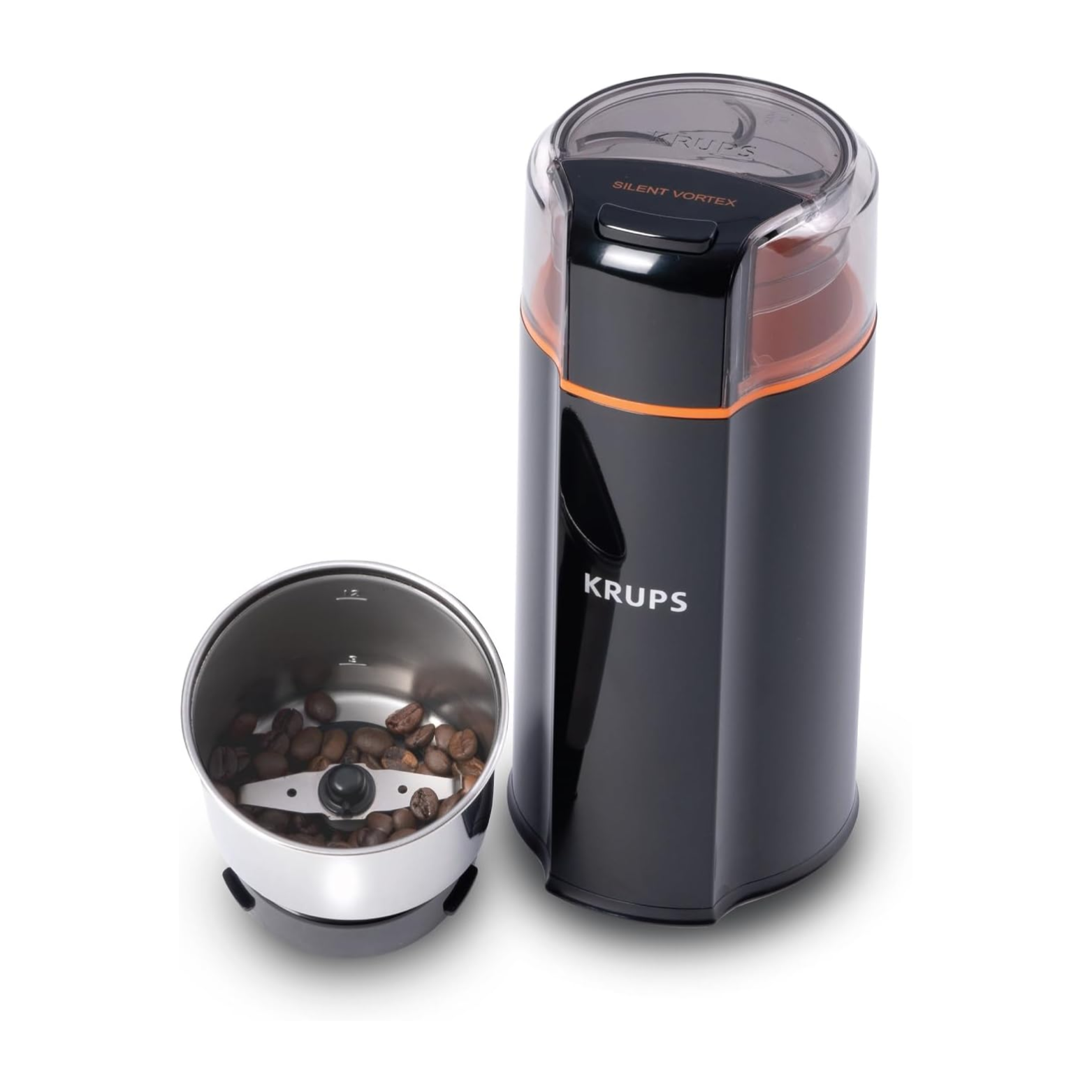 Moulin à café, épices et herbes séchées 3-en-1 Silent Vortex - Krups