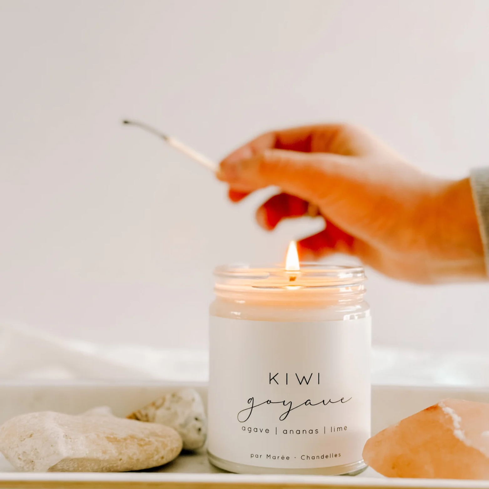 Chandelle de soya Kiwi et goyave 270 ml - Marée Chandelles