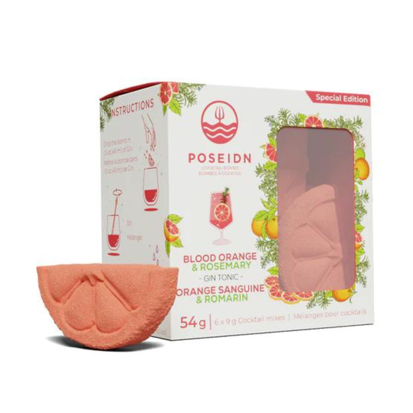 Ensemble de 6 bombes cocktail Orange sanguine & romarin - Poseidn