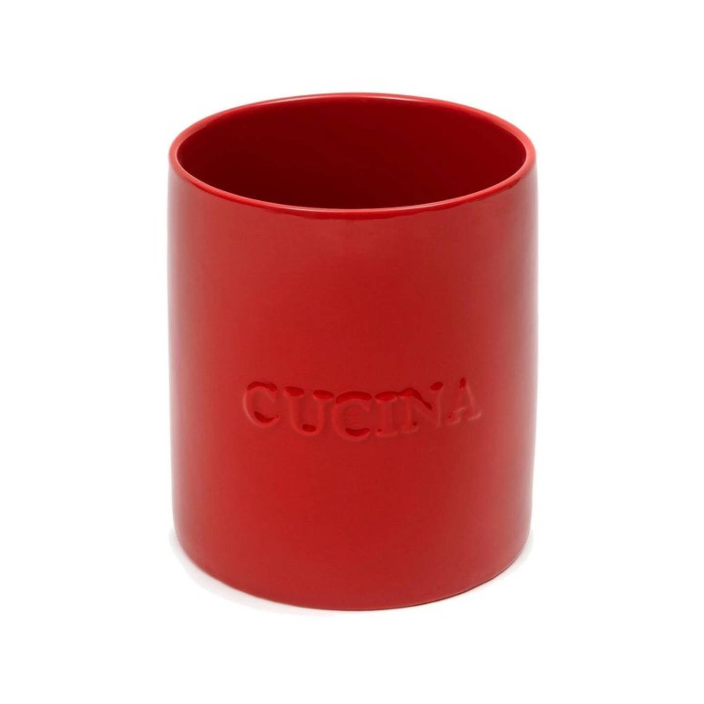 Pot à ustensiles en céramique Rouge 18cm