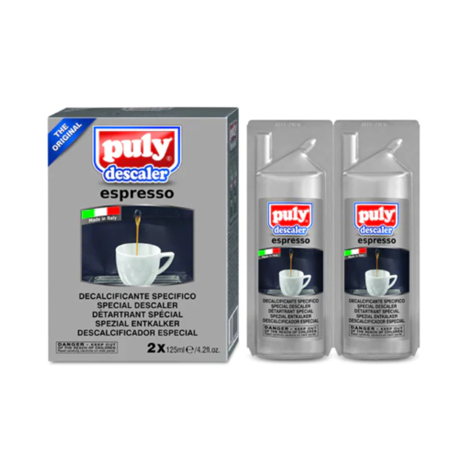 Détartrant spécial pour machines à café Espresso Puly  2 x 125ml