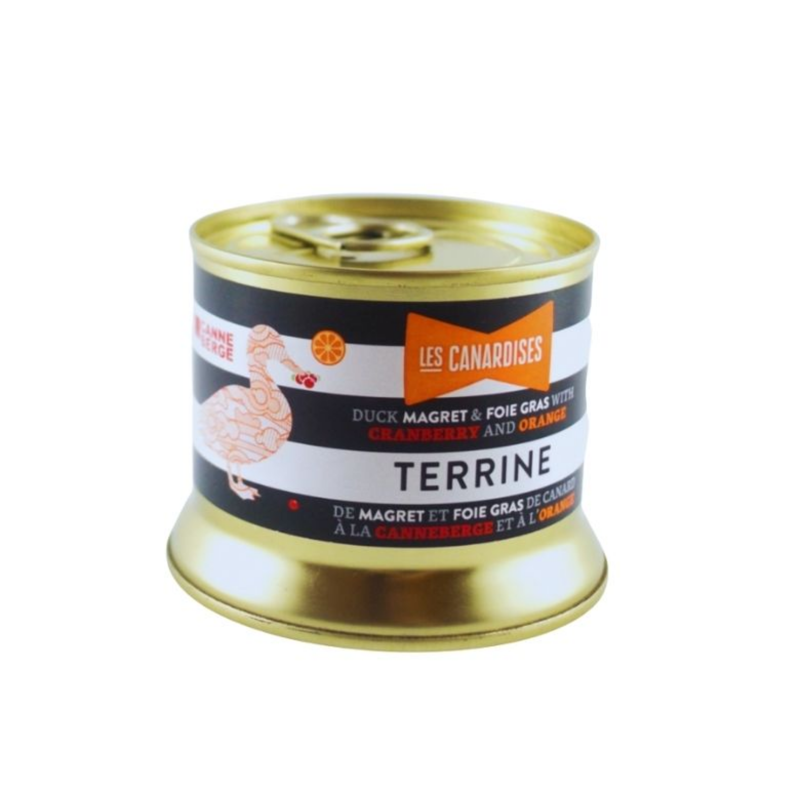 Duck and foie gras terrine with cranberry and orange 150g - Les canardises
