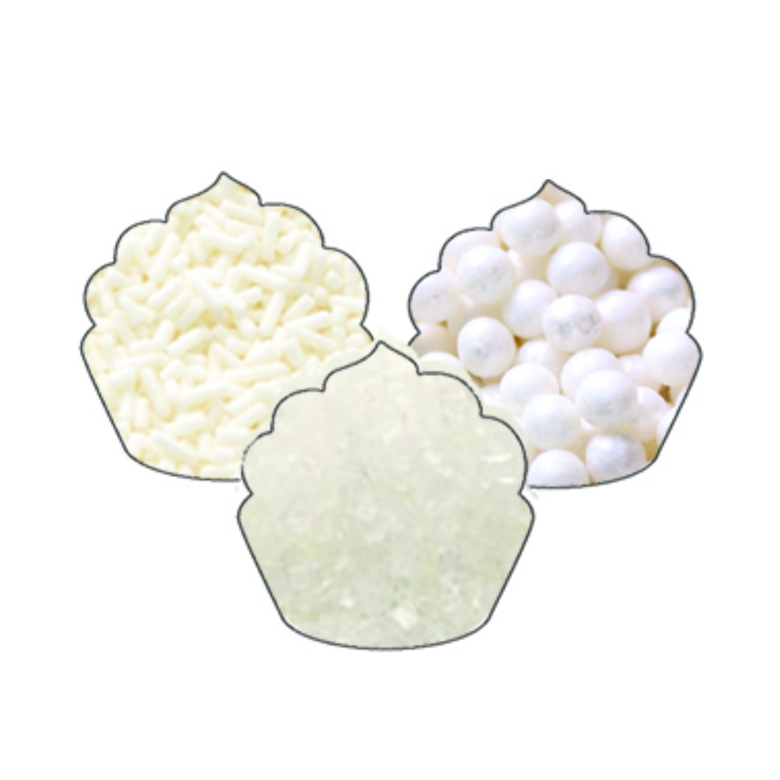 Ensemble de 3 perles décoratives pour pâtisserie blanc 195 g