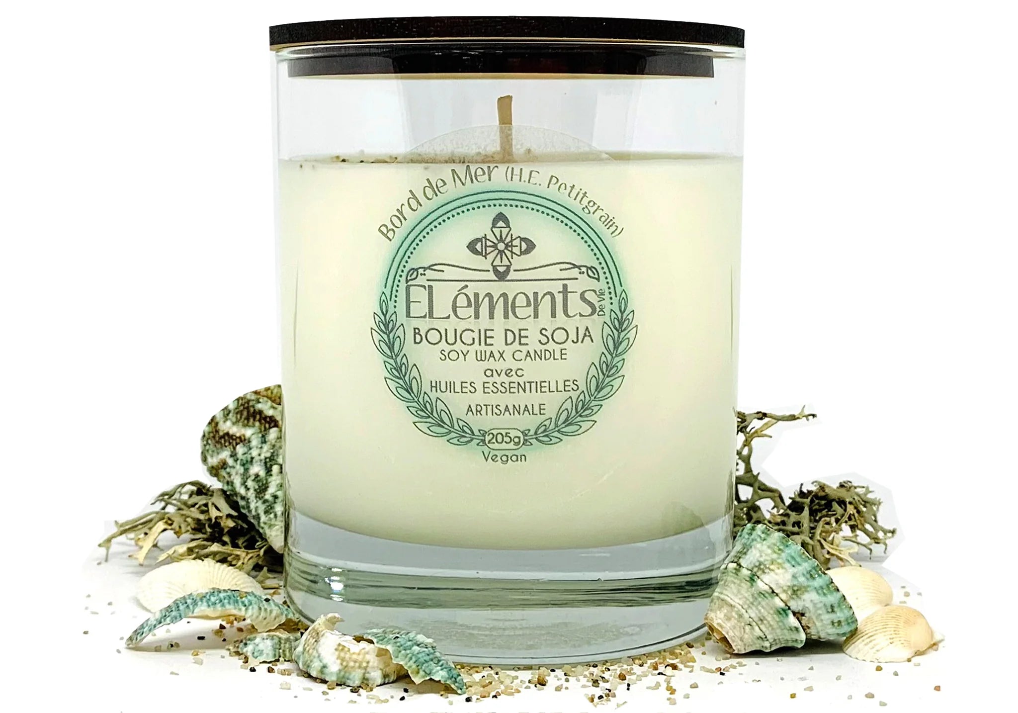 Chandelle de soja Bord de mer 205g - Éléments de vie