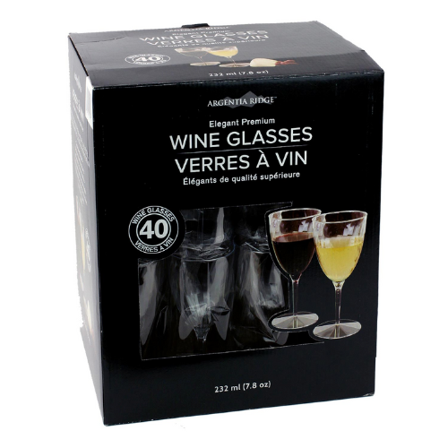 Ensemble de 40 verres à vin en plastique