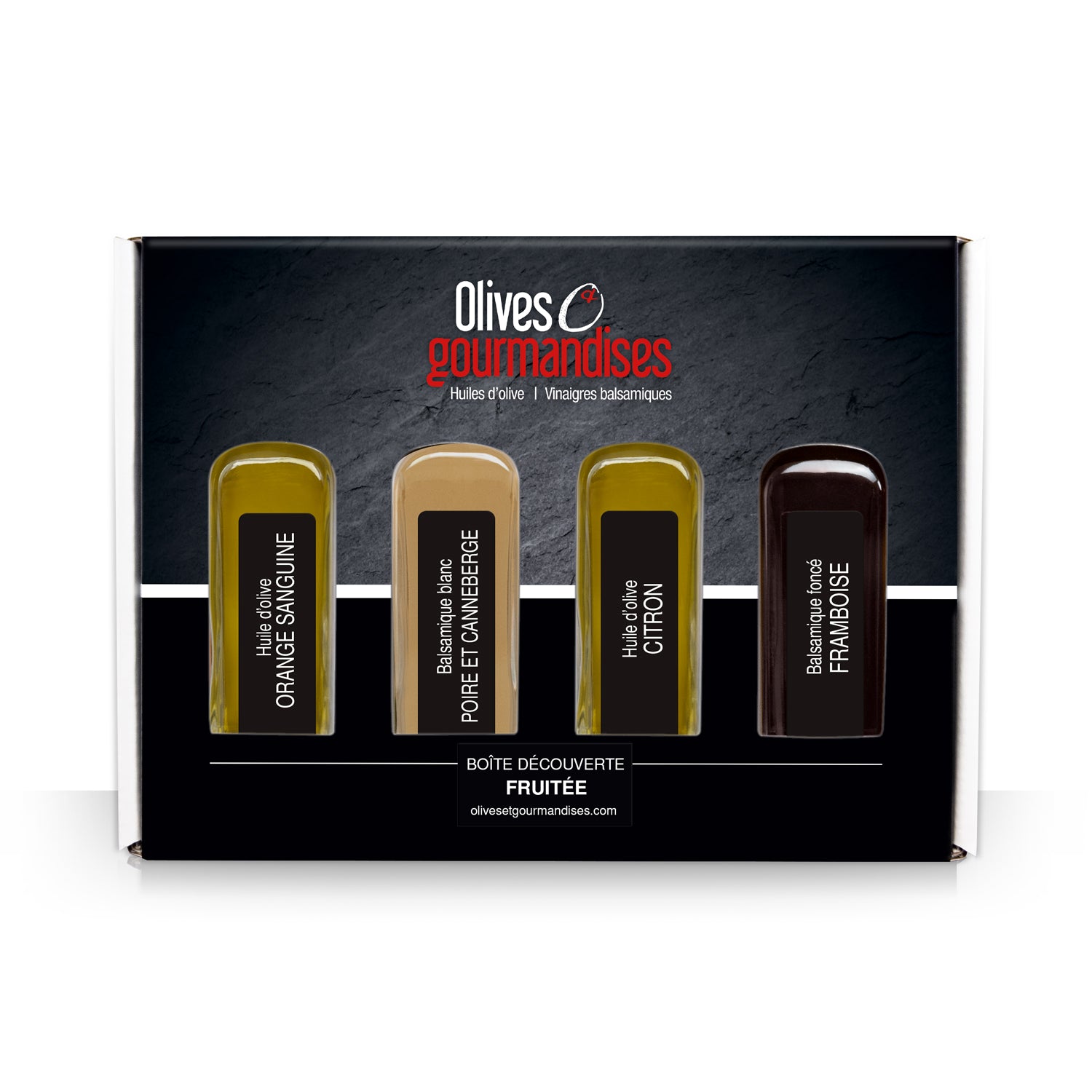 Boite découverte Fruitée 4x60ml - Olives & gourmandises