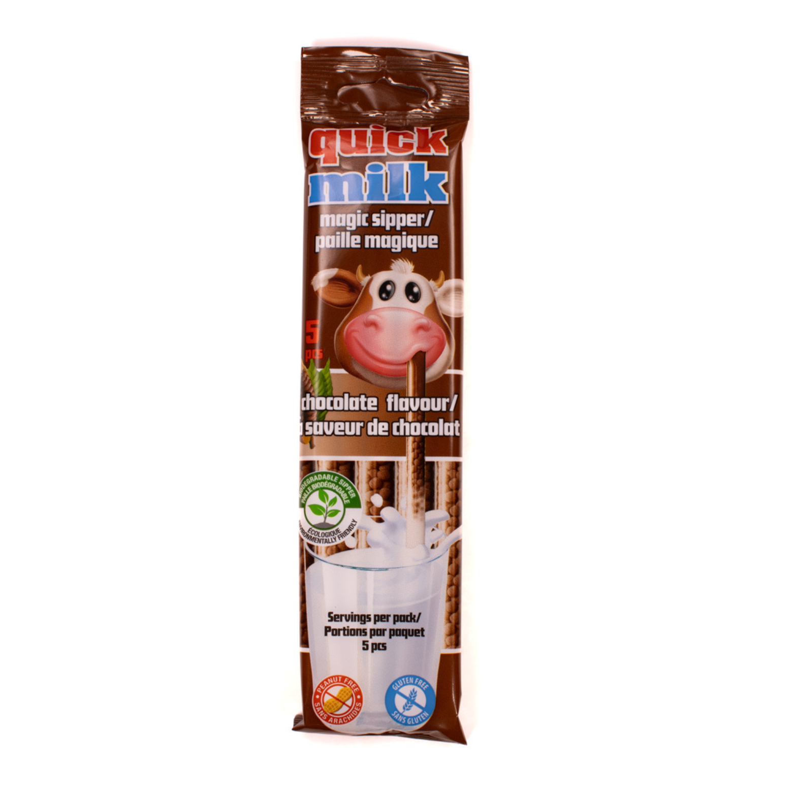 Pailles Quick Milk Chocolat 5 pièces