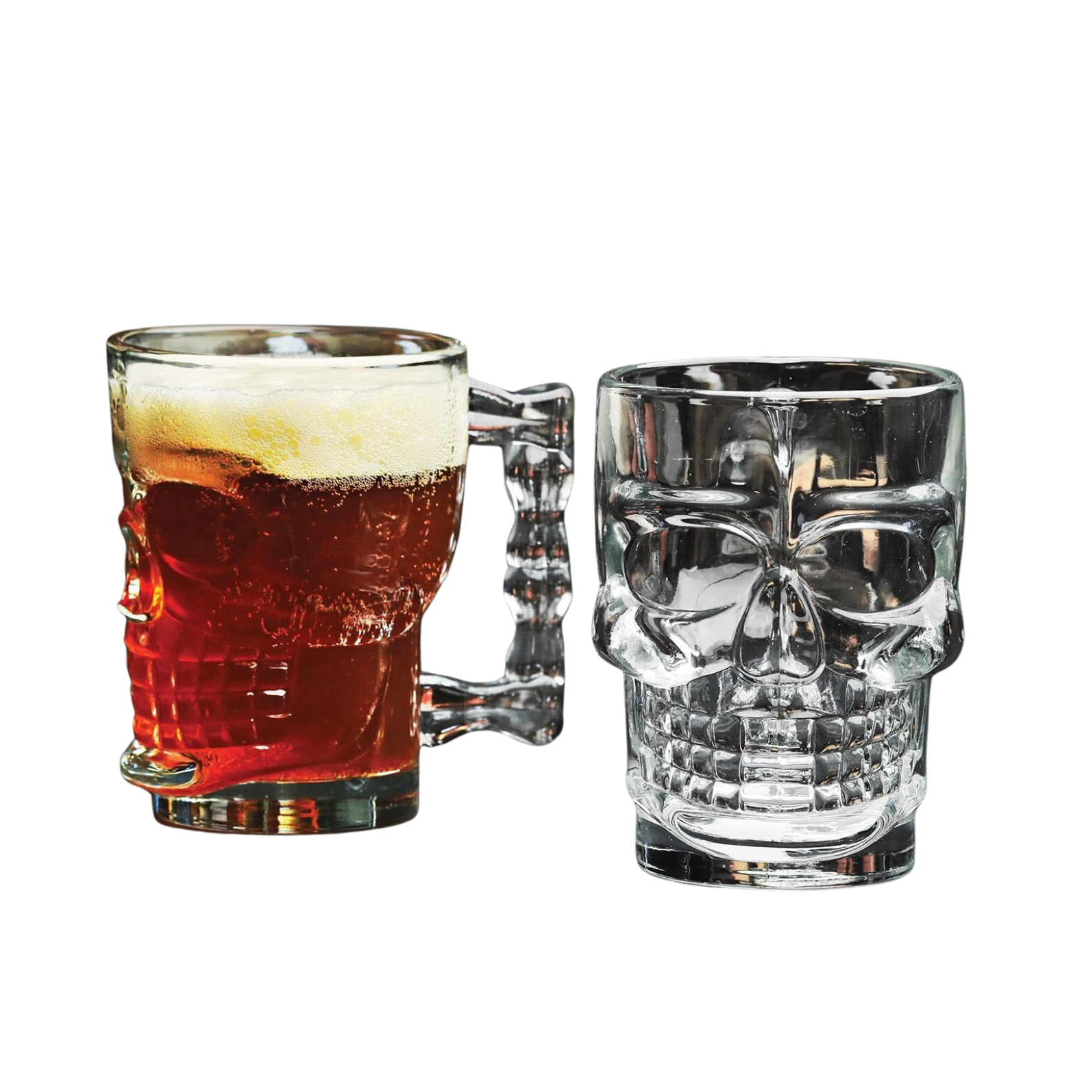 Ensemble de 2 verres à bière en forme de squelette