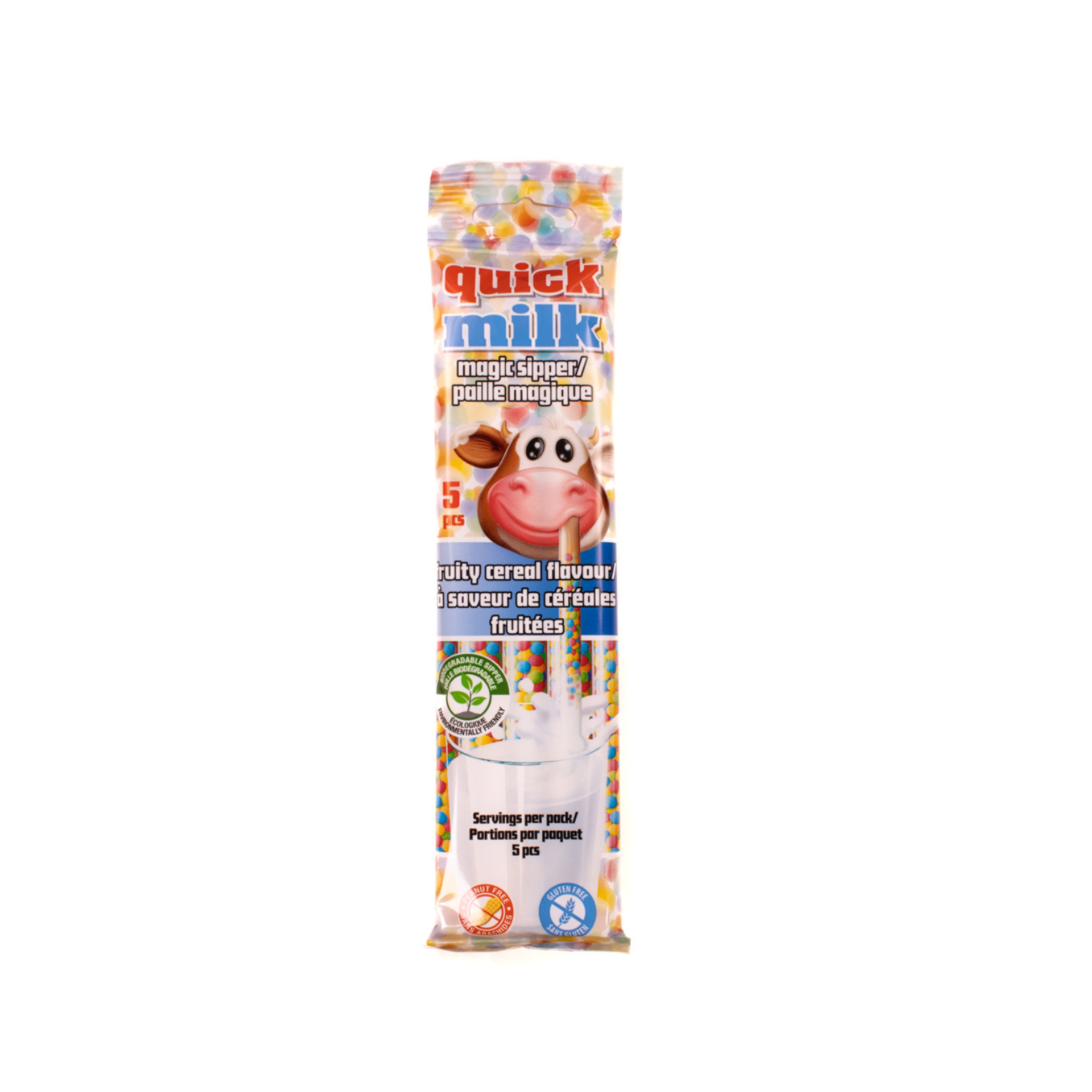 Pailles Quick Milk fruité 5 pièces