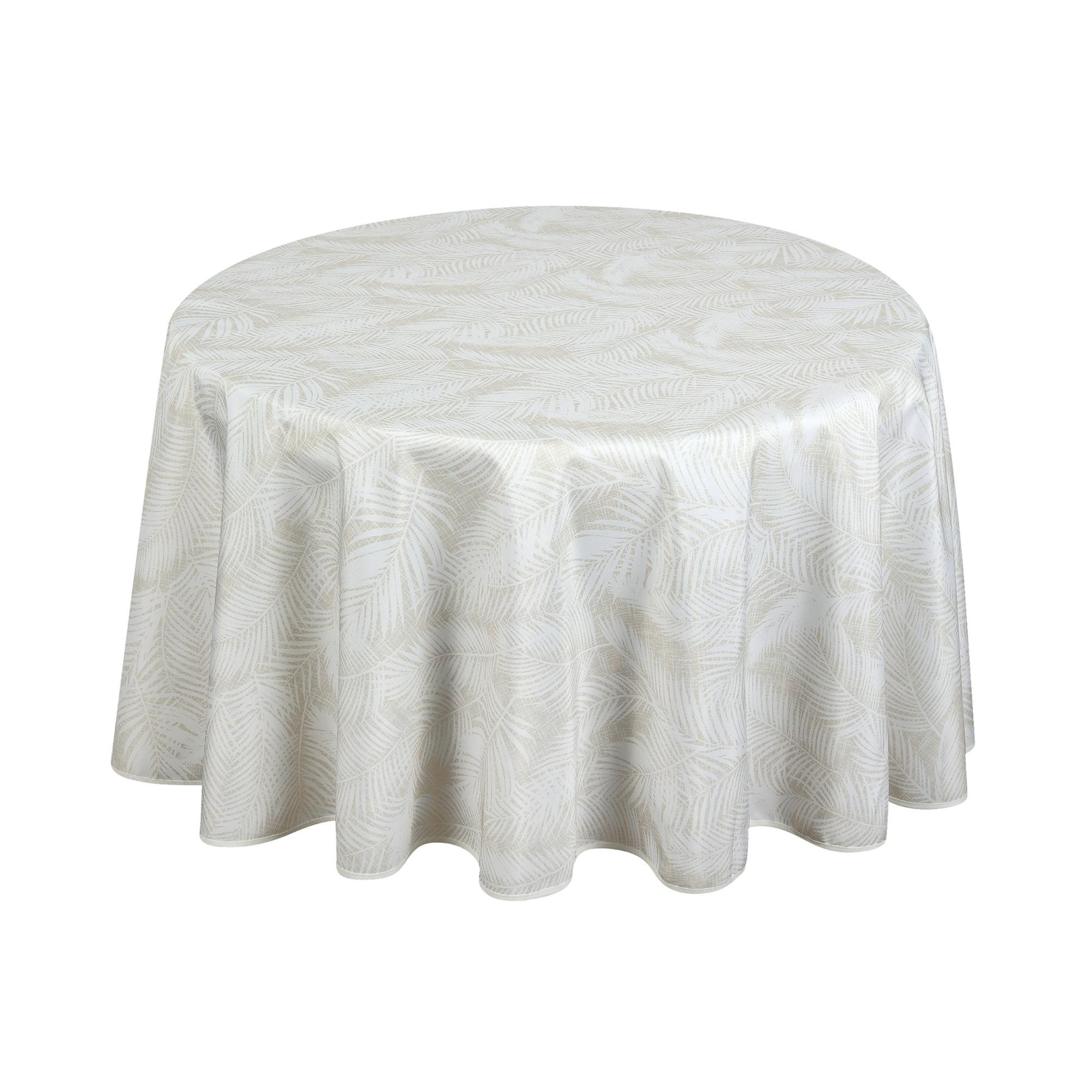 Nappe ronde Feuillage beige 70po - Texstyle deco