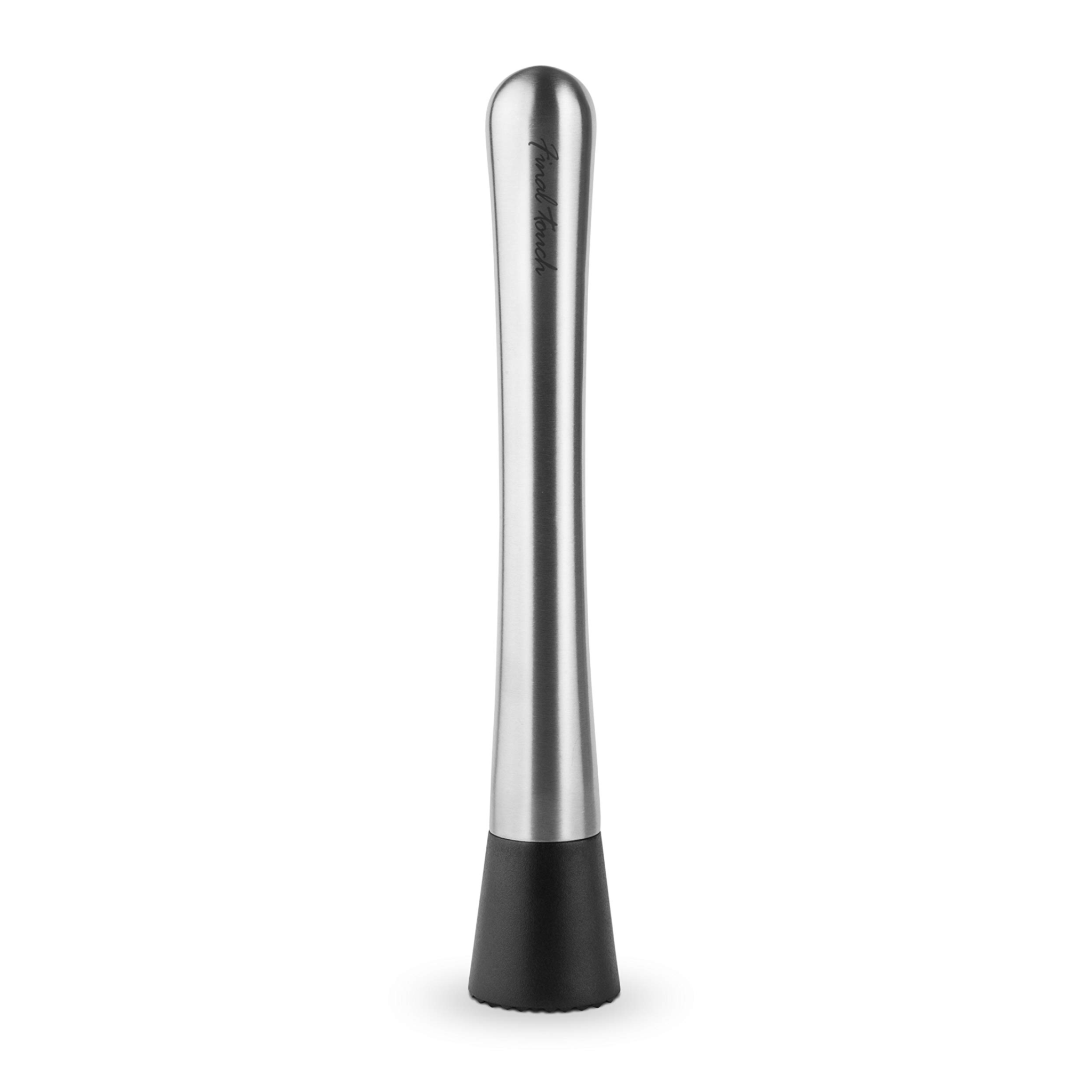 Pilon à cocktail chrome avec tête en plastique et poignée ergonomique en acier inoxydable pour écraser ingrédients rapidement