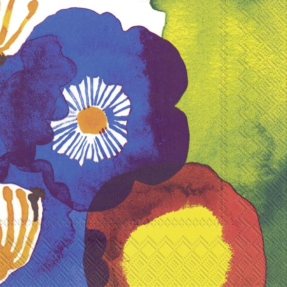 Ensemble de 20 serviettes de table en papier Fleurs colorées