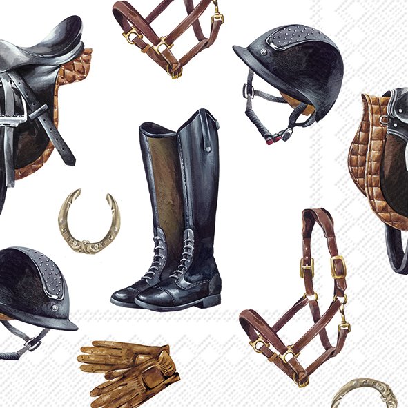 Ensemble de 20 serviettes de table en papier Équitation