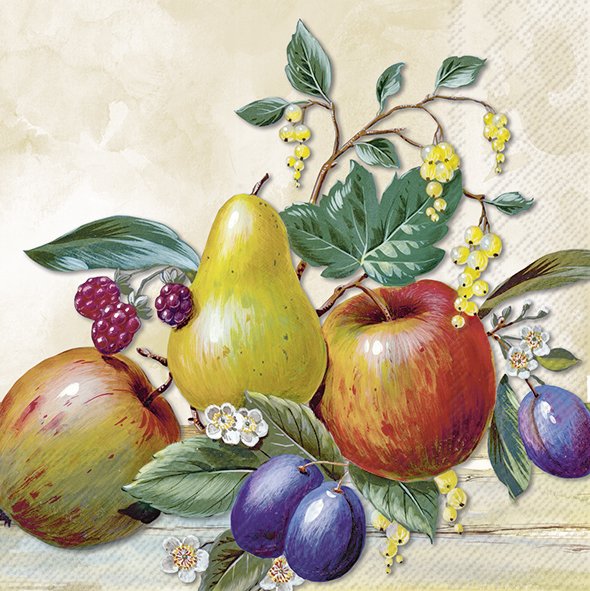 Ensemble de 20 serviettes de table en papier Fruits