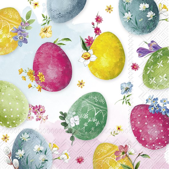 Ensemble de 20 serviettes de table en papier Oeufs de pâques
