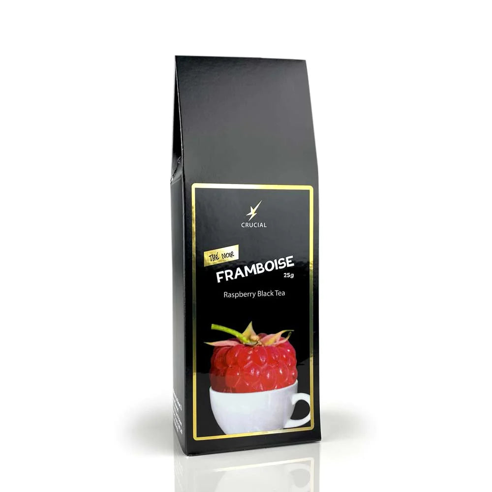 Thé noir à la framboise 25g - La maison du bleuet