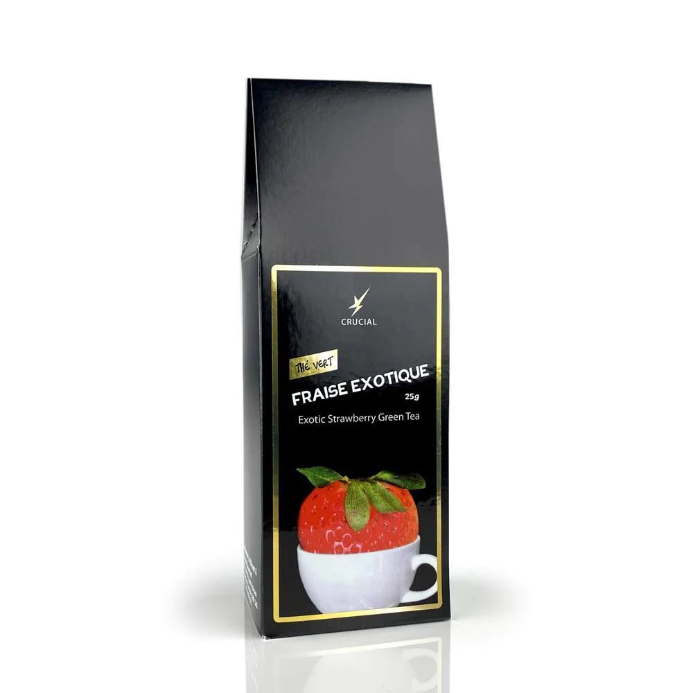 Thé vert à la fraise exotique 25g - La maison du bleuet