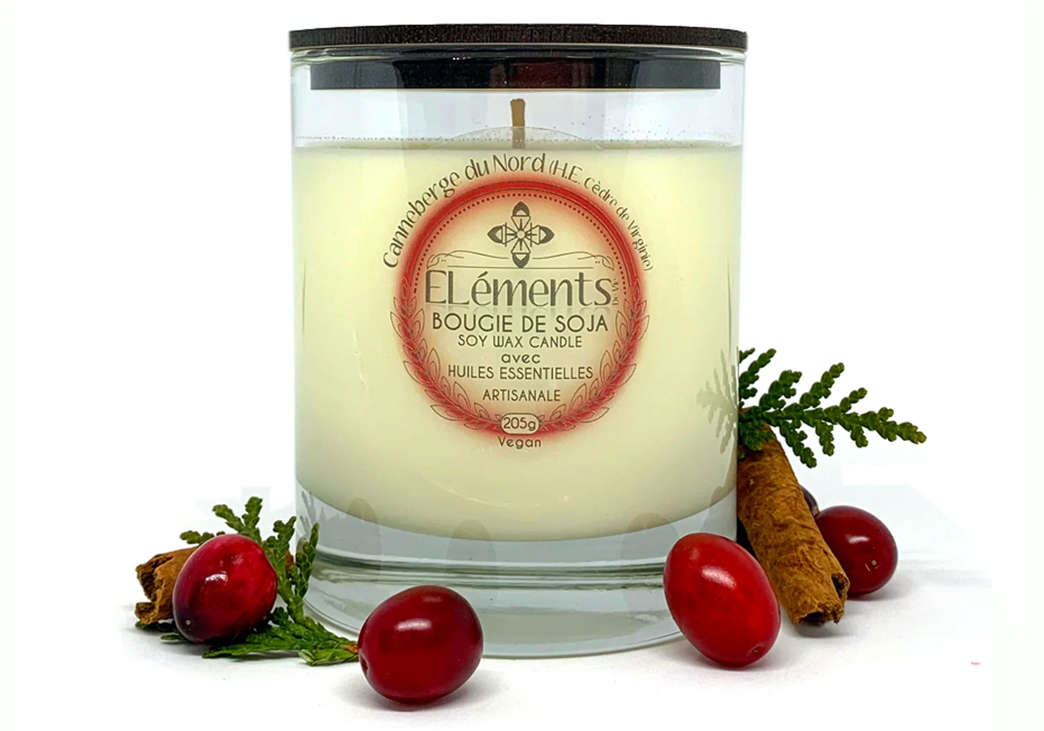 Chandelle de soja Canneberge du Nord 205g - Éléments de vie