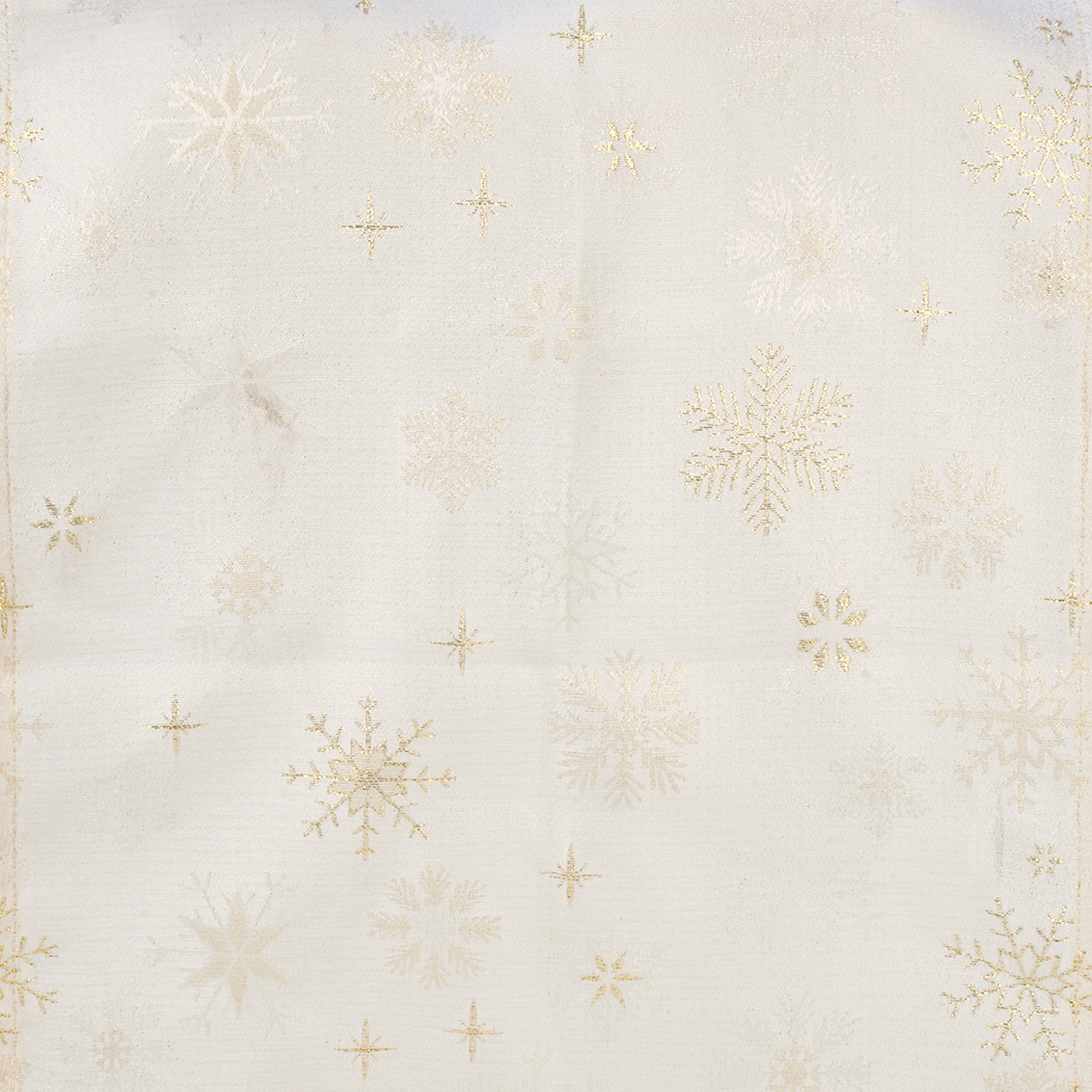 Chemin de table Beige avec flocons dorés