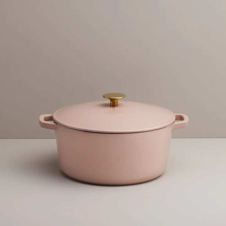 KANA 5.5L Pink Enameled Cast Iron Casserole