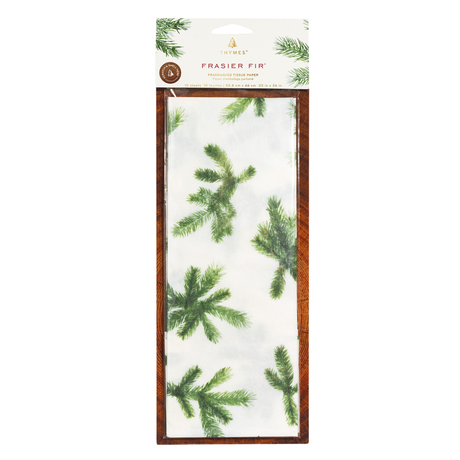 Papier de soie parfumé Frasier Fir 10 feuilles - Thymes