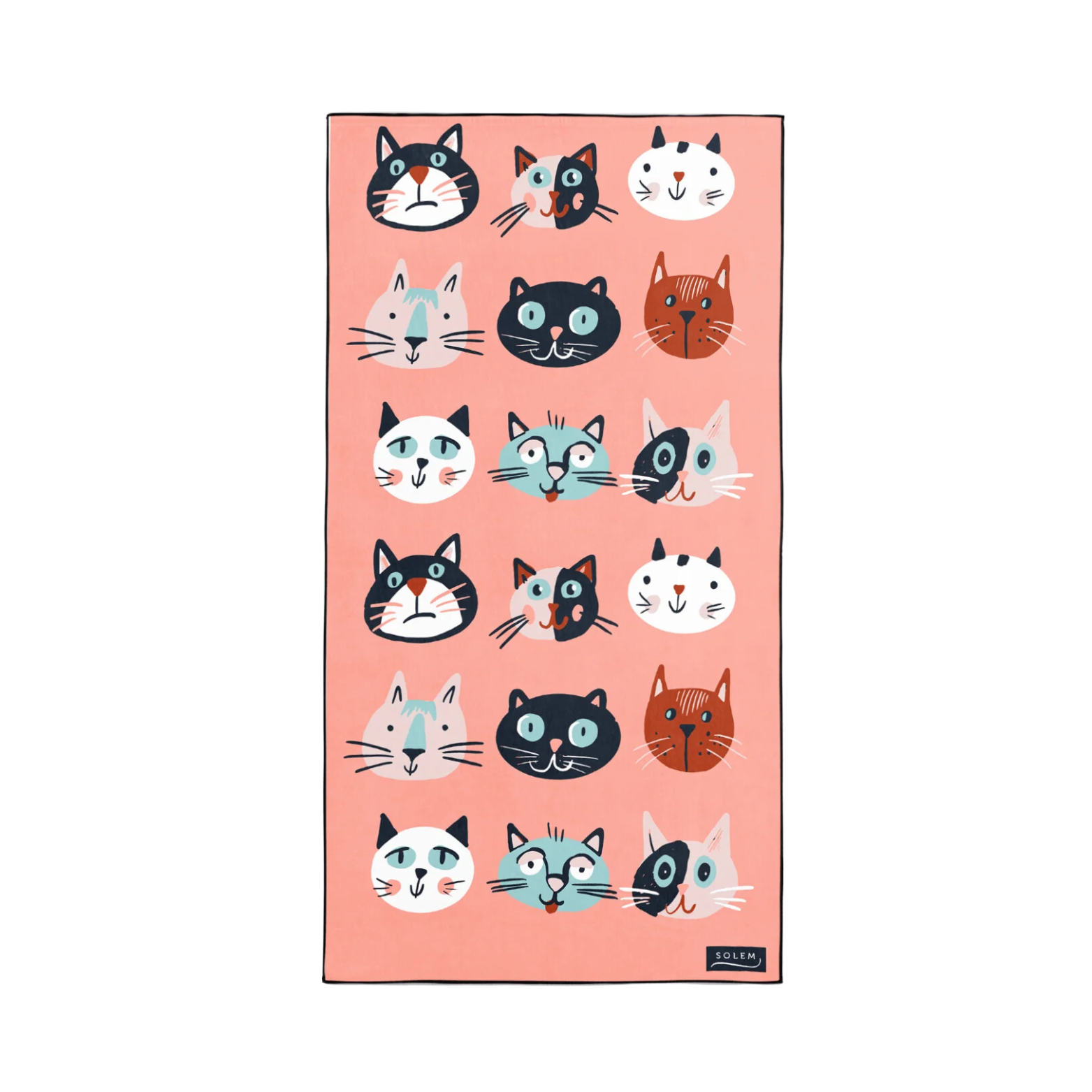 Serviette de plage en microfibre La chat heureuse - Solem
