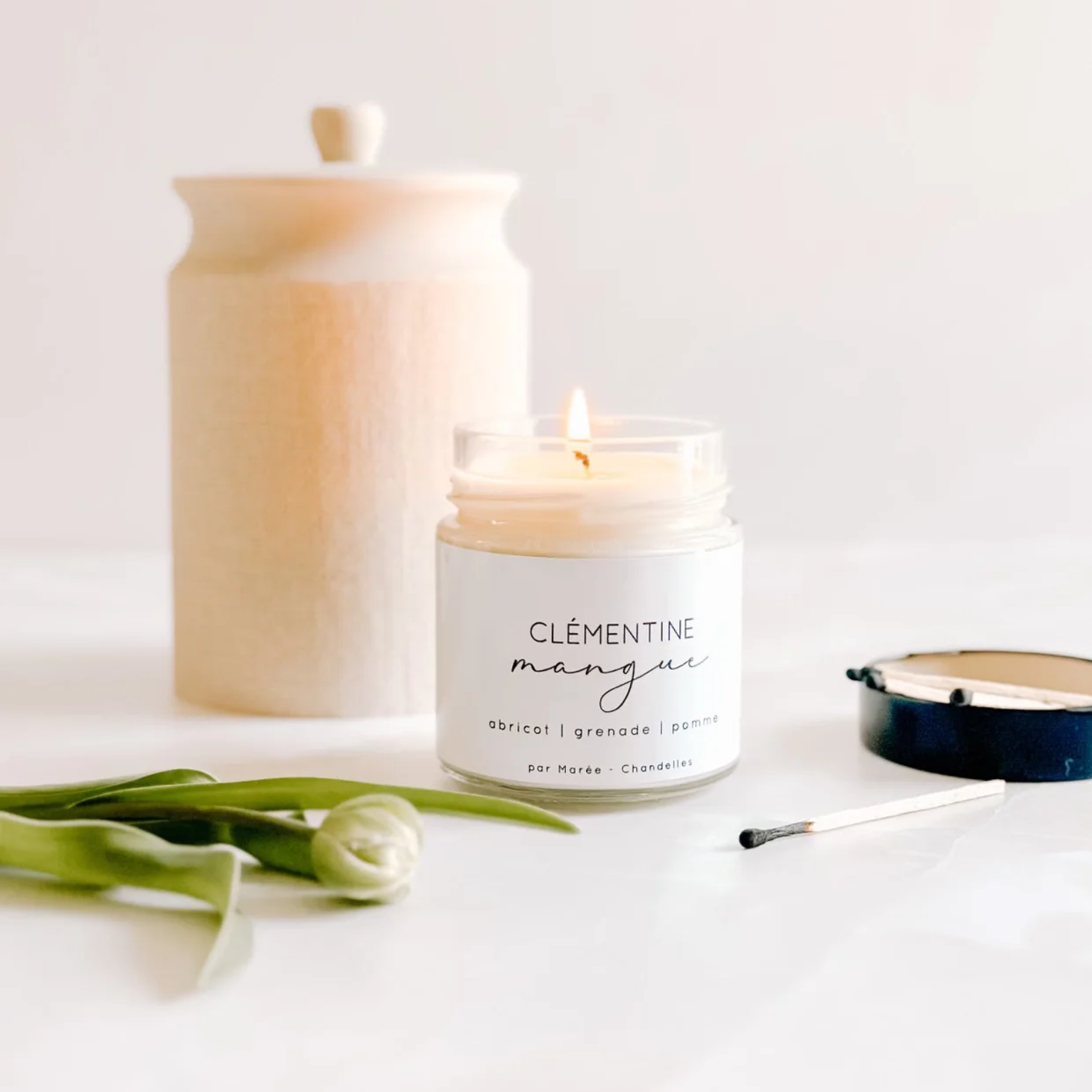 Chandelle de soya Clémentine et mangue 212 ml - Marée Chandelles