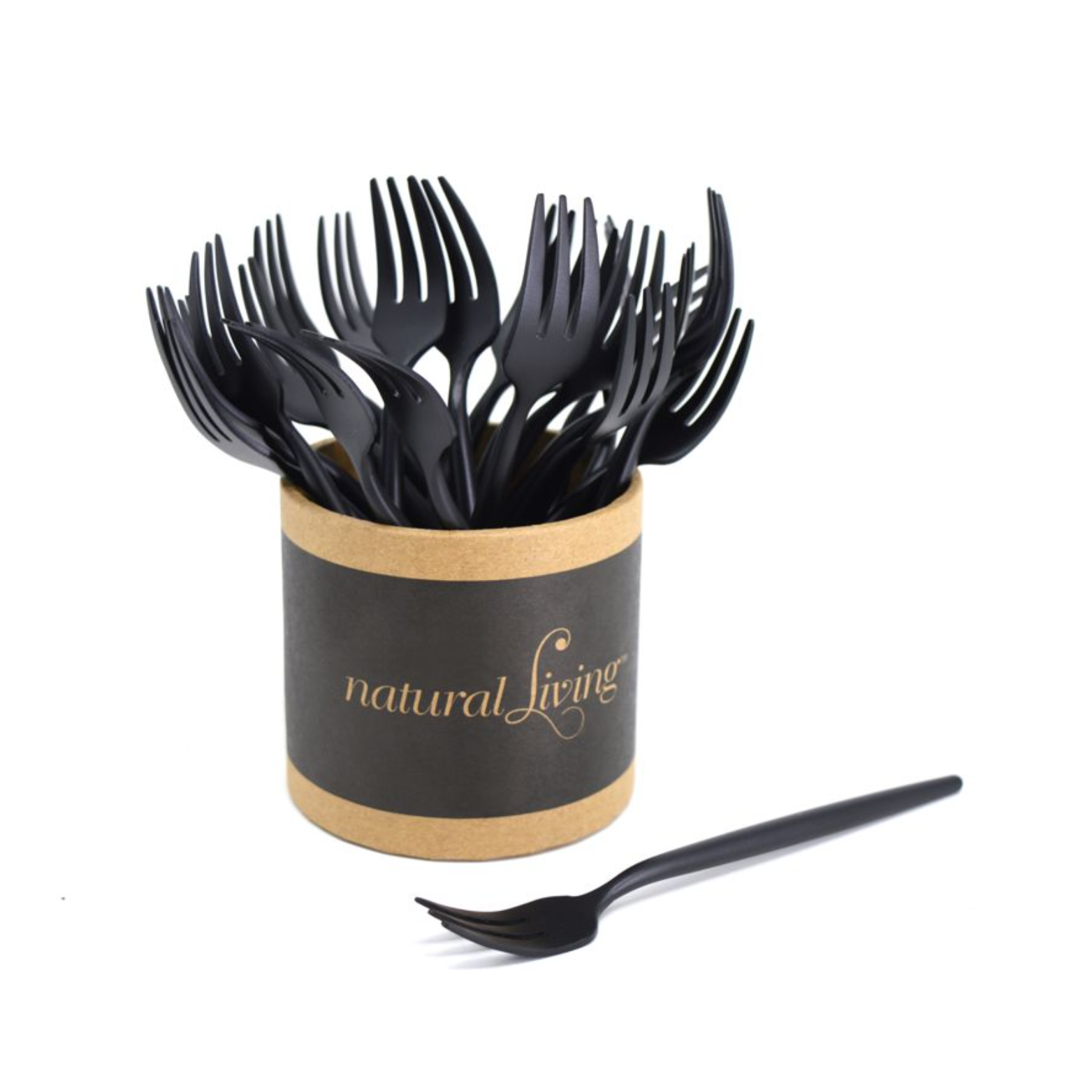 Petite fourchette noire matte 13 cm