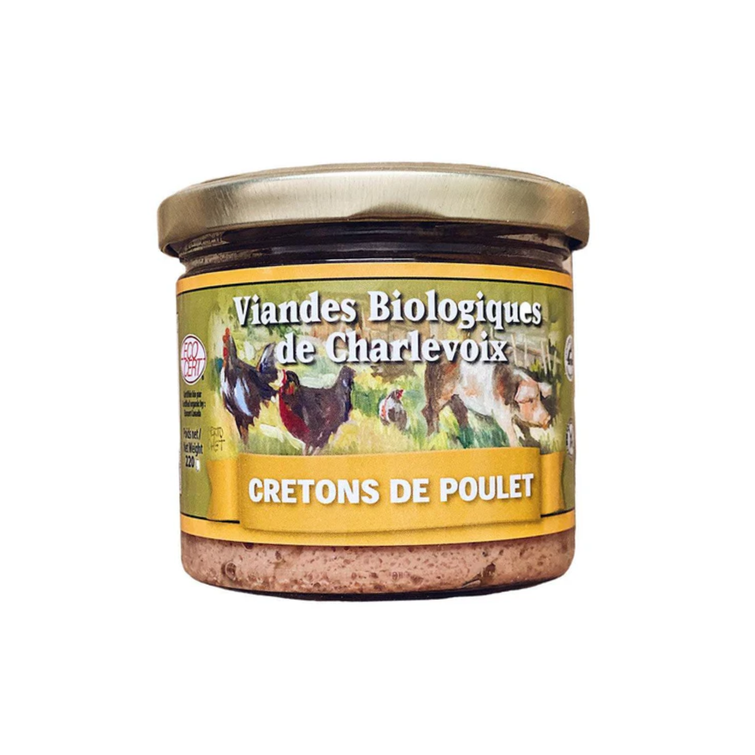 Cretons de poulet biologique 220g