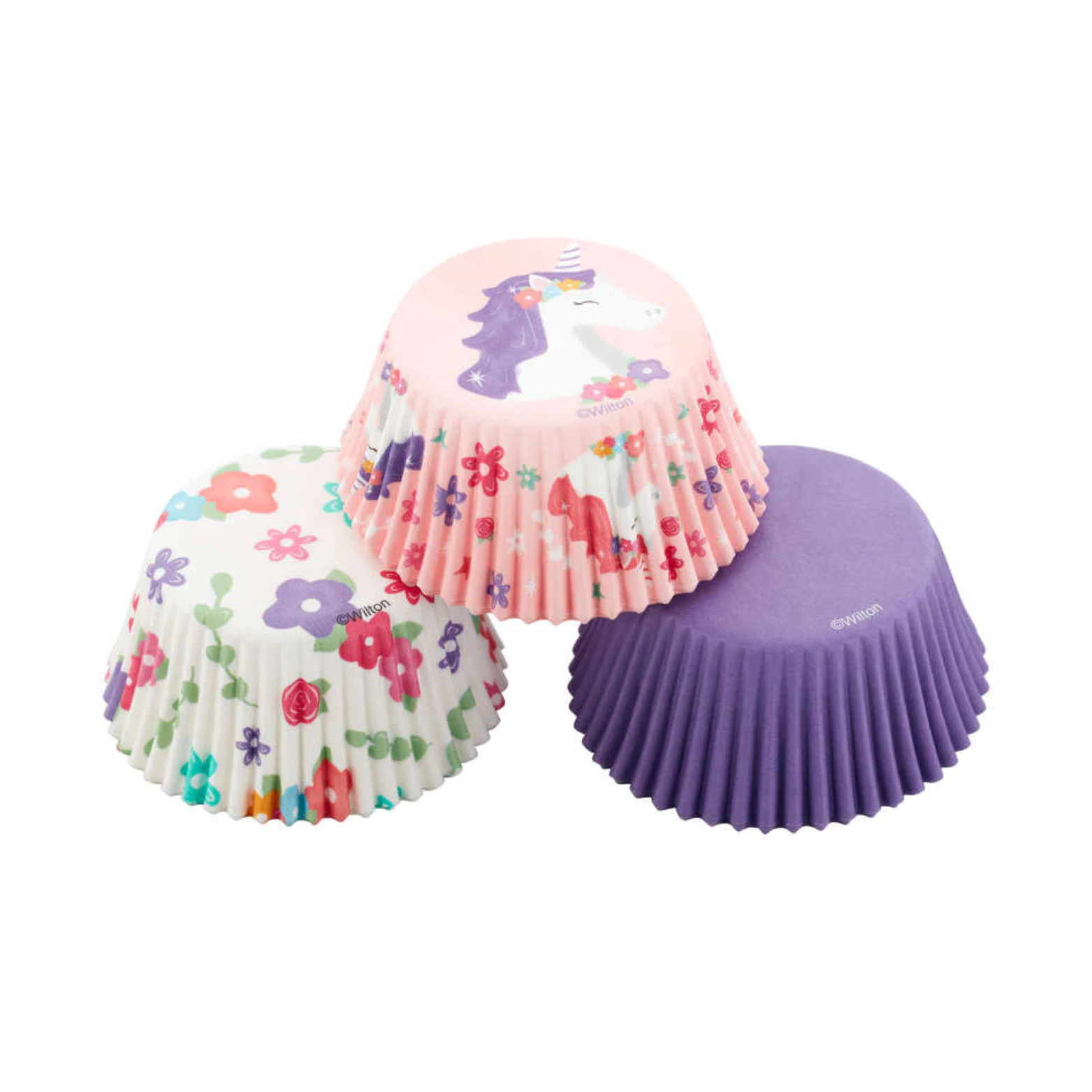 Ensemble de 75 moules à muffin en papier Licornes et fleurs