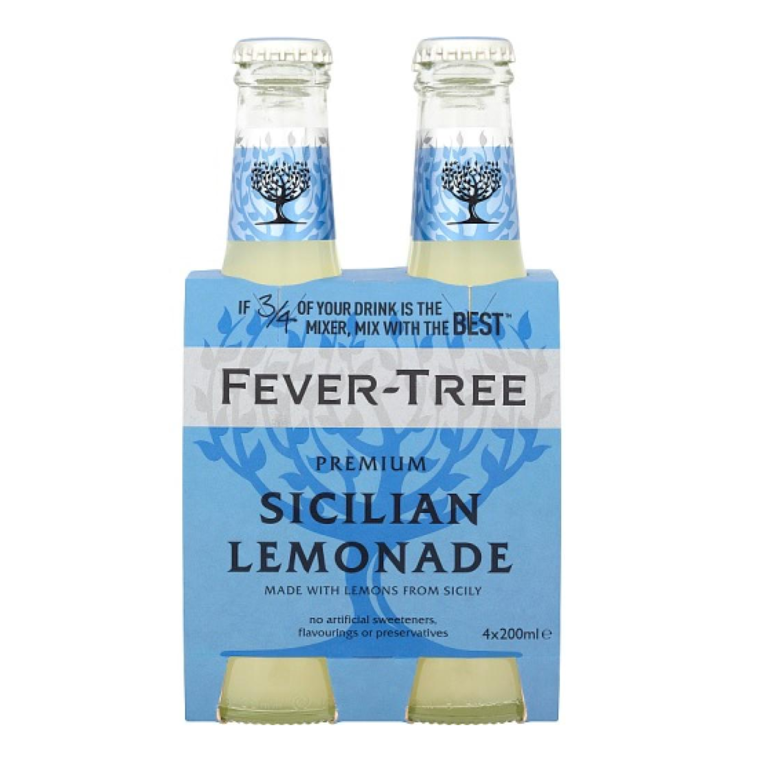 Set of 4 Sicilian Lemonade Tonic Water Bottles - Fever-Tree
