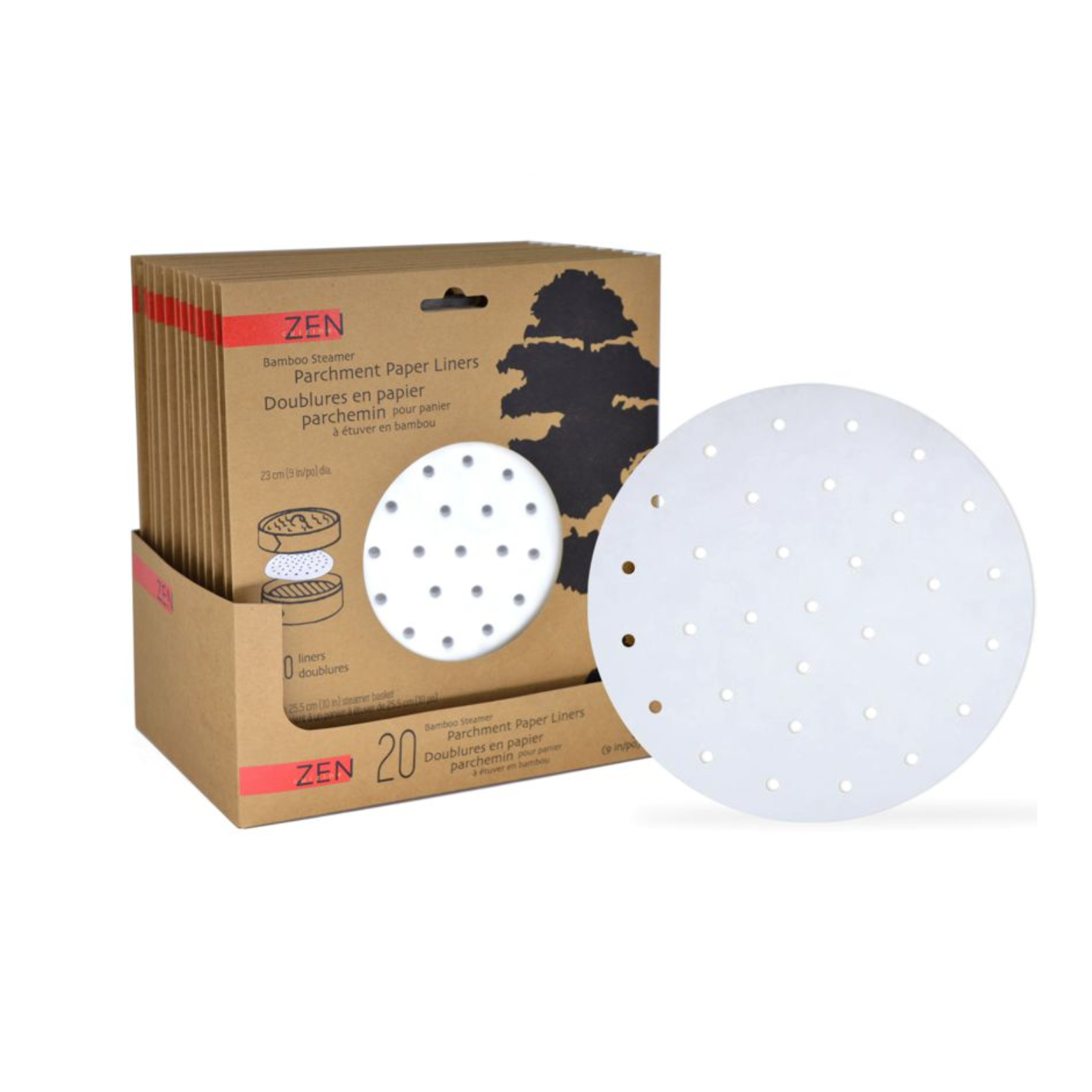 Ensemble de 20 doublures en papier pour cuiseur à vapeur