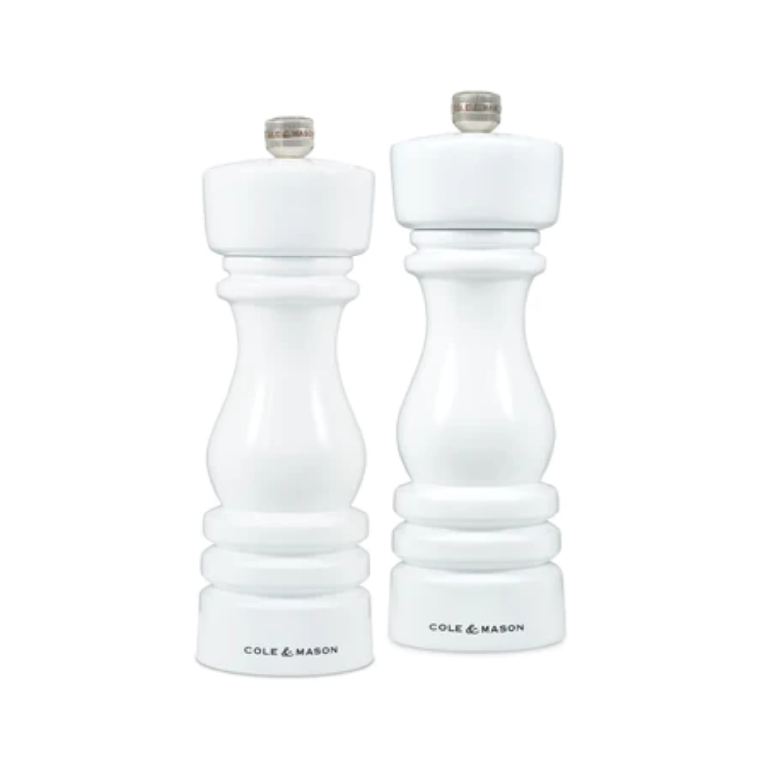 Cole &amp; Mason 18cm London White Gloss Mill Set of 2
